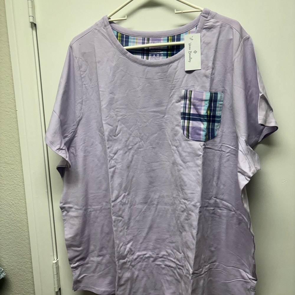 Vera Bradley Purple and Blue Short Sleeve Tee